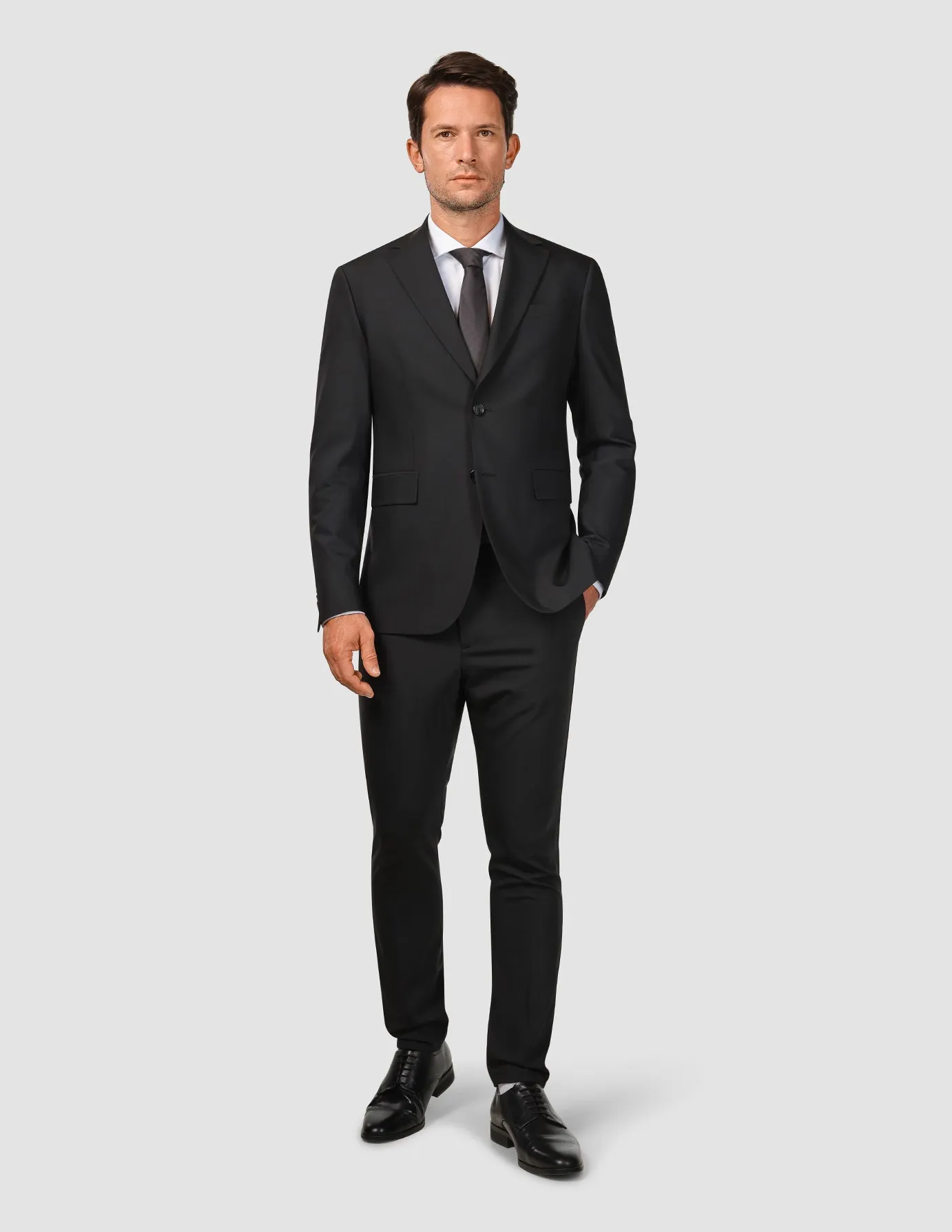 Durable Utility City Ready Tech Wool Suit Pants Slim Black