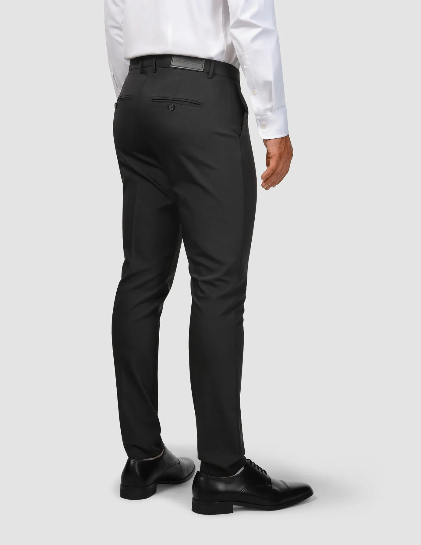 Tech Wool Suit Pants Slim Black Tangle Free Cuffs