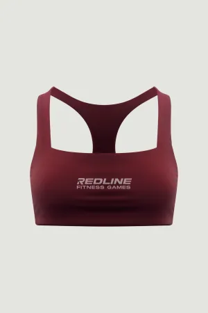 [REDLINE] Boxy Bra in Dark Cherry Green fitness wear Short fit
