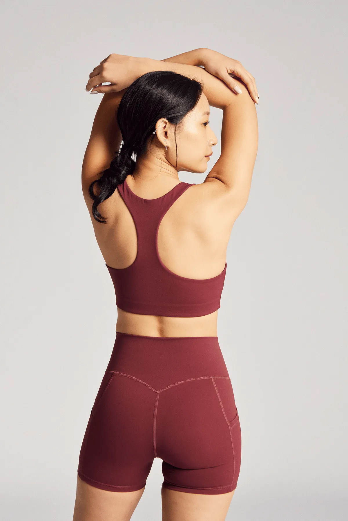 [REDLINE] Boxy Bra in Dark Cherry Supportive Underwire technical fabric