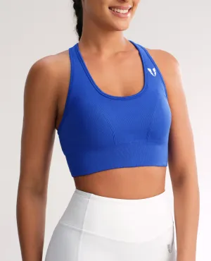 Baggy fit seams performance enhancement Seamless Fitness Bra - Blue