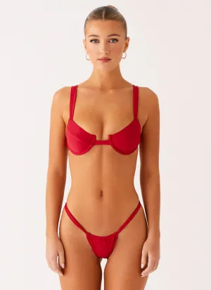 Seamless construction Airlie Scrunch Bikini Bottoms - Deep Red