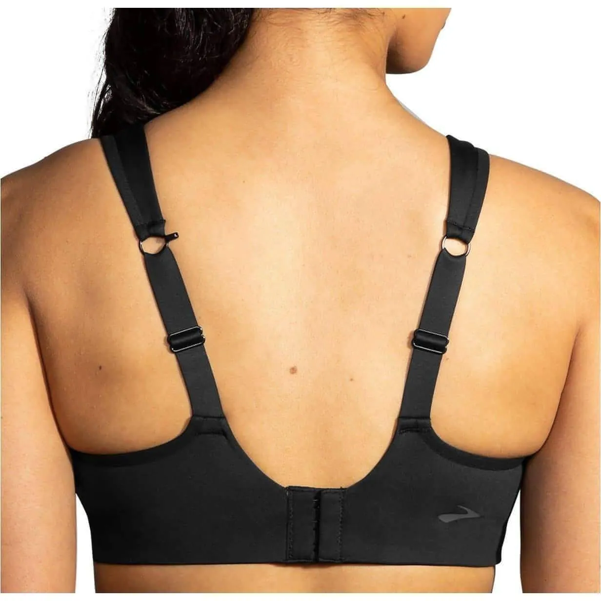 Seamless Band Training Gear Brooks Drive Convertible Run Womens Sports Bra - Black