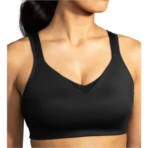 Solid Brooks Drive Convertible Run Womens Sports Bra - Black