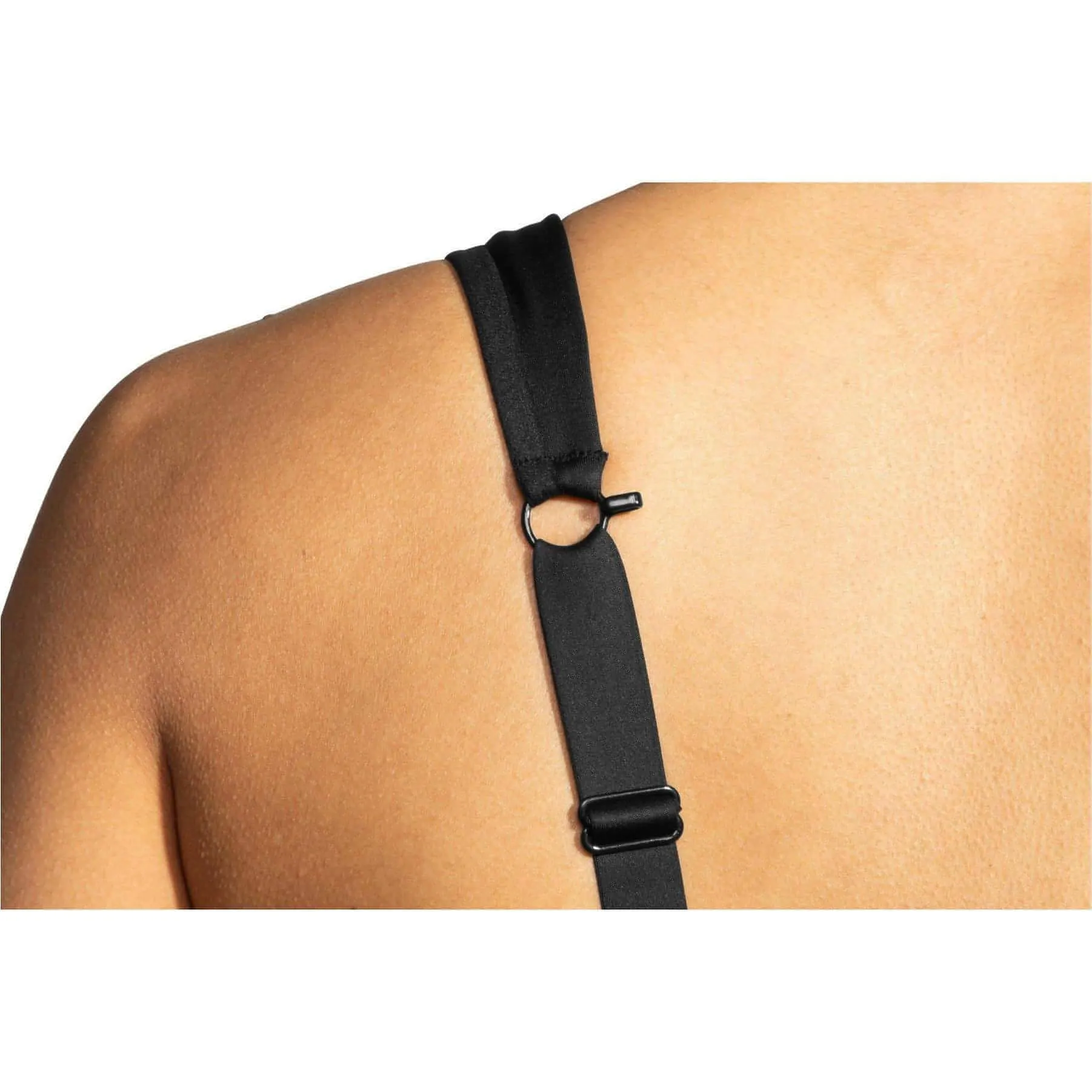 Buttoned Brooks Drive Convertible Run Womens Sports Bra - Black