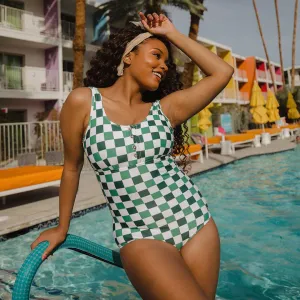 Deep End One-Piece, Check Mate Molded Cups Support