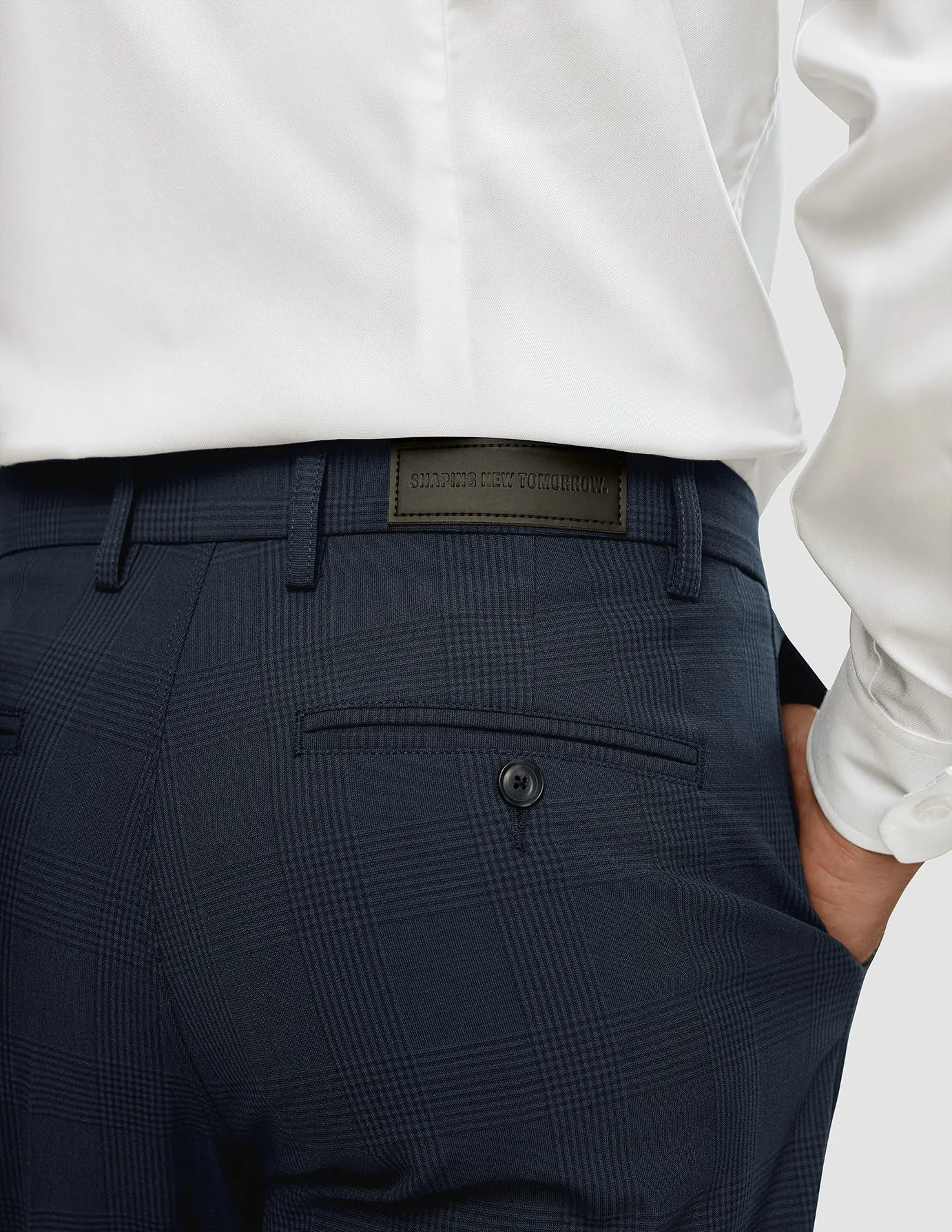 Essential Suit Pants Regular Dark Blue Check Casual Layering