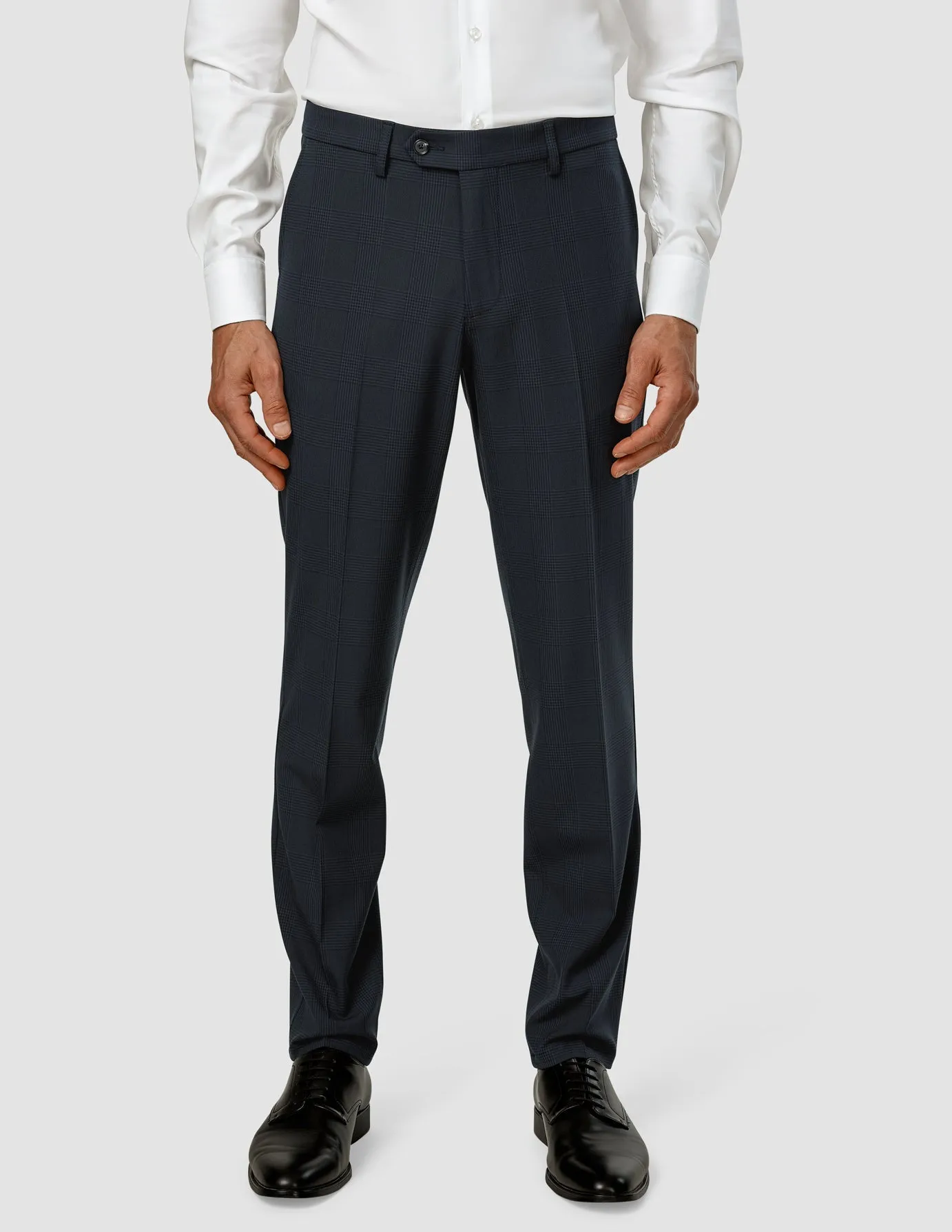 Thermal Regulating No Gap Waist Essential Suit Pants Regular Dark Blue Check