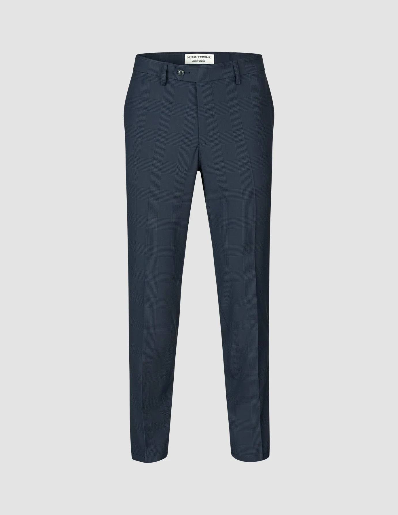 Essential Suit Pants Regular Dark Blue Check Breathable mesh