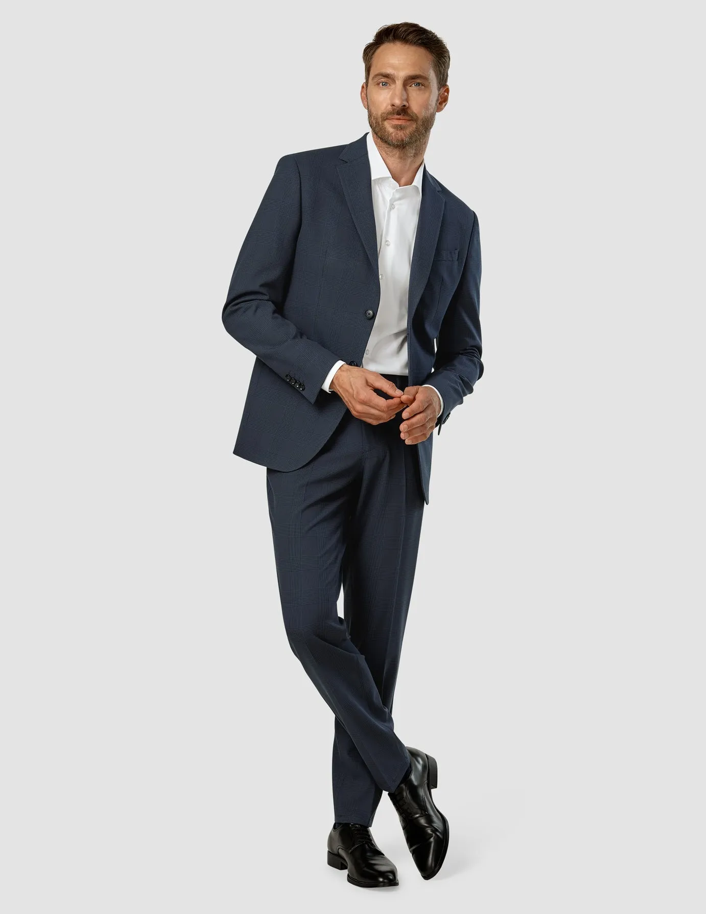 Classic Fit Core Style Essential Suit Pants Regular Dark Blue Check