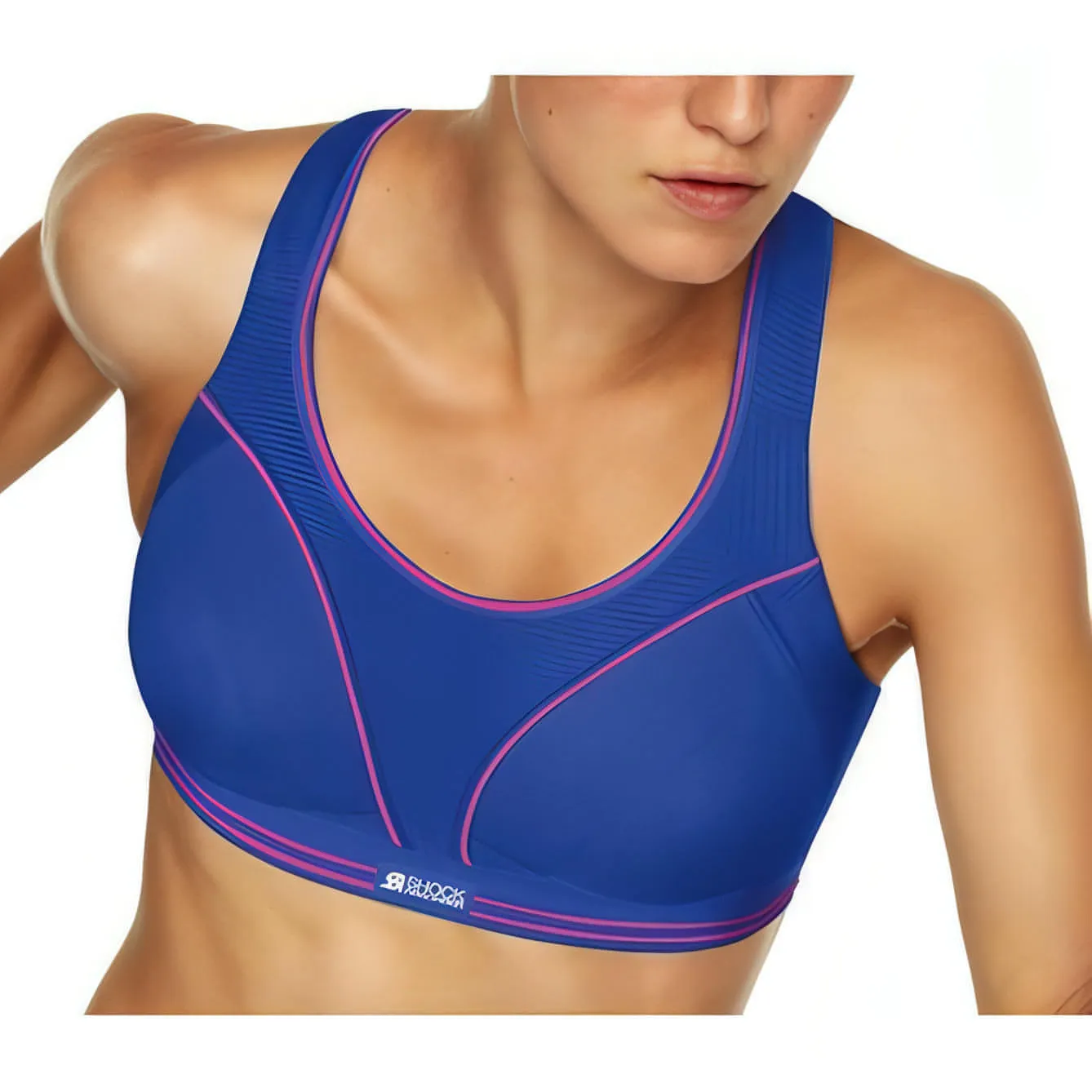 Shock Absorber Ultimate Run Womens Sports Bra - Blue Durable Reinforced Edges