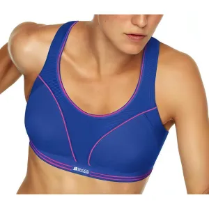 Shock Absorber Ultimate Run Womens Sports Bra - Blue Durable Reinforced Edges