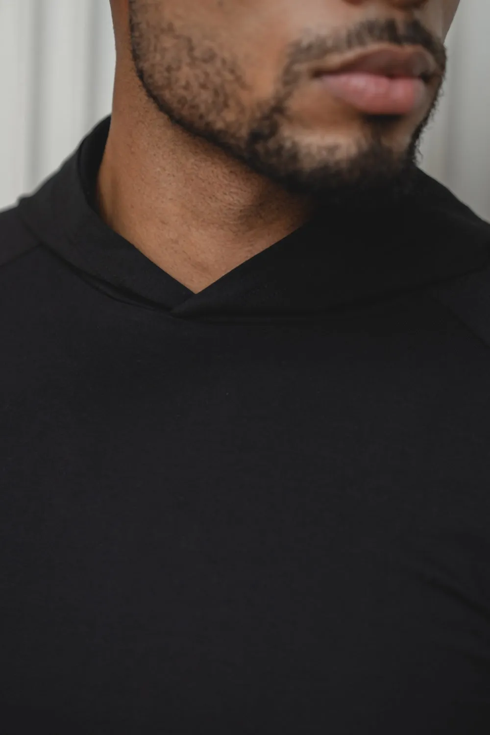 Hooded Top in Black Plus Size ComfortOptimizedConstruction