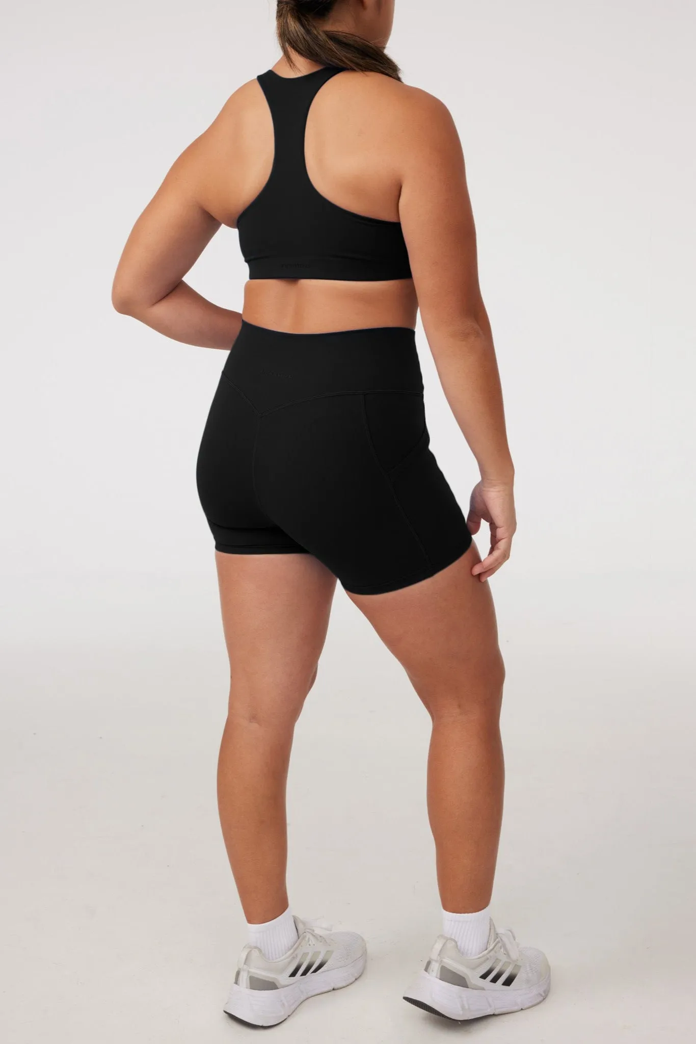 Boxy Bra in Black Sesame Supportive Fabric Low-quality