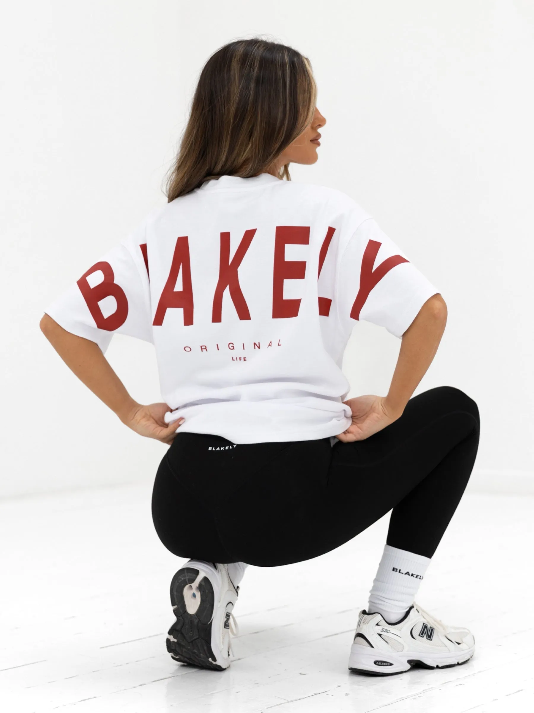 Eco Friendly Dye Vegan Isabel Oversized T-Shirt - White & Cherry Red