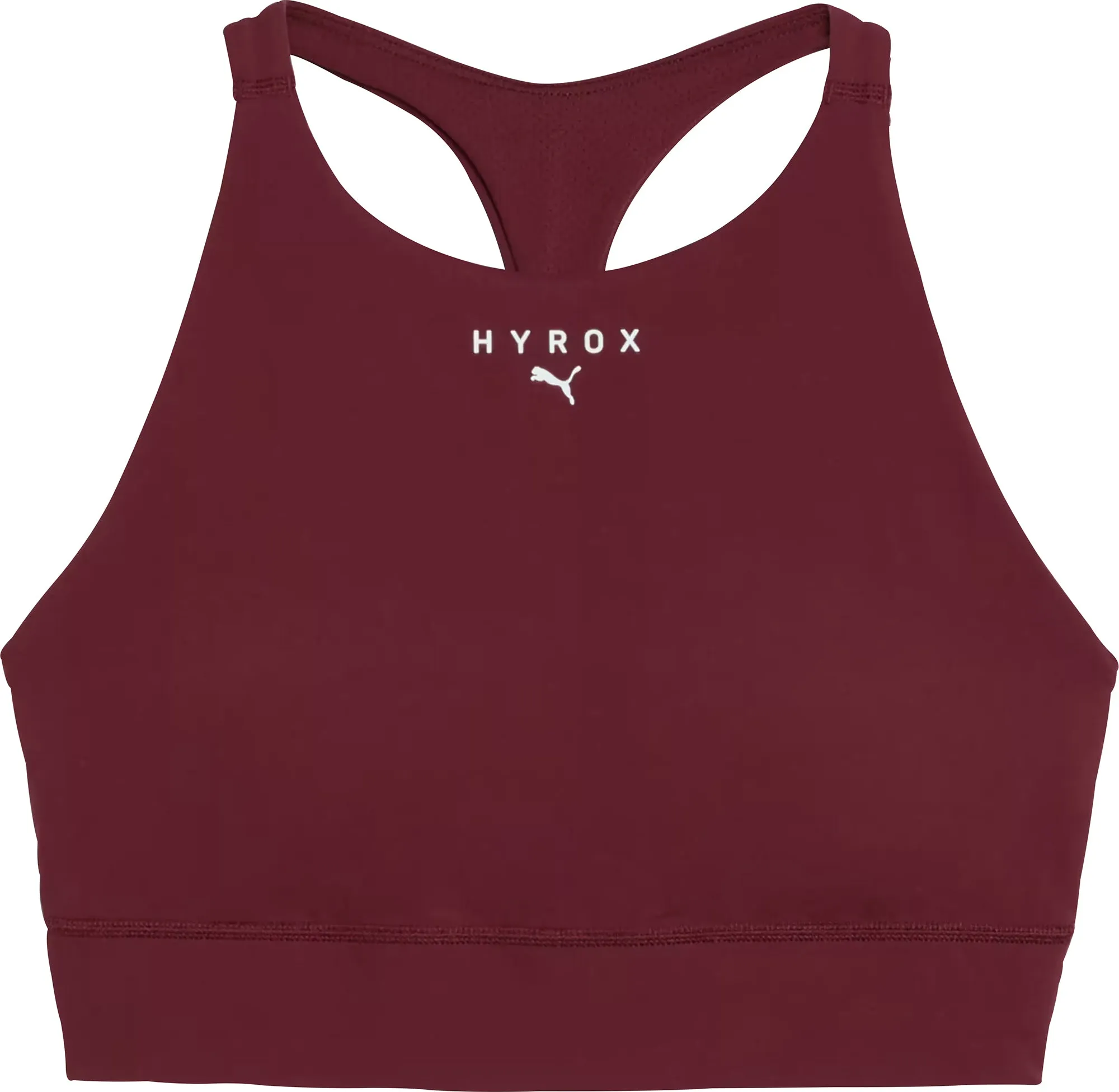 Puma X HYROX Shape Luxe High Neck Womens Sports Bra - Red Non-Slip Design