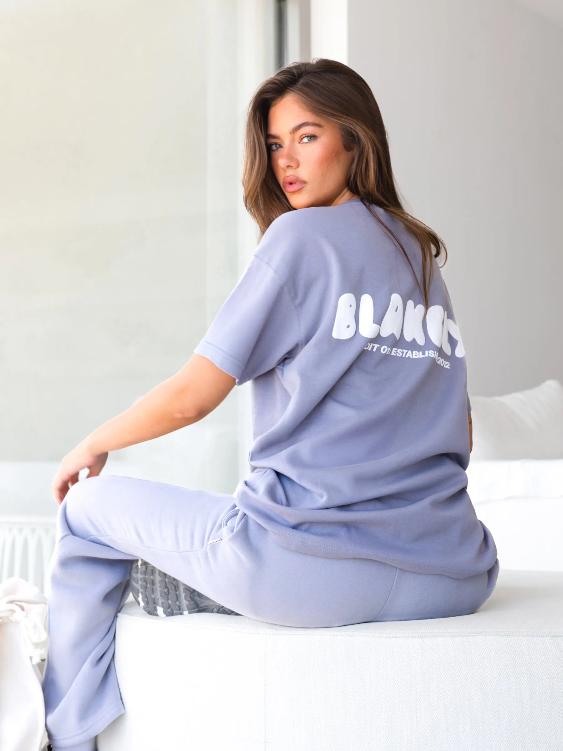 Structured silhouette Cloud Print Oversized T-Shirt - Pale Lilac