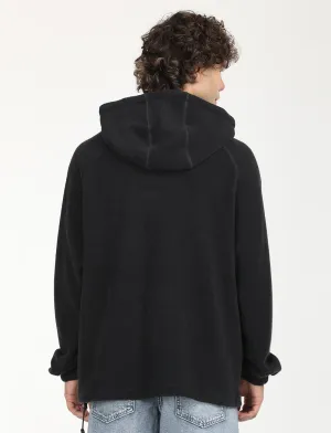 Linen blend American style Men's Solid Charcoal Grey Hooded Sweatshirt