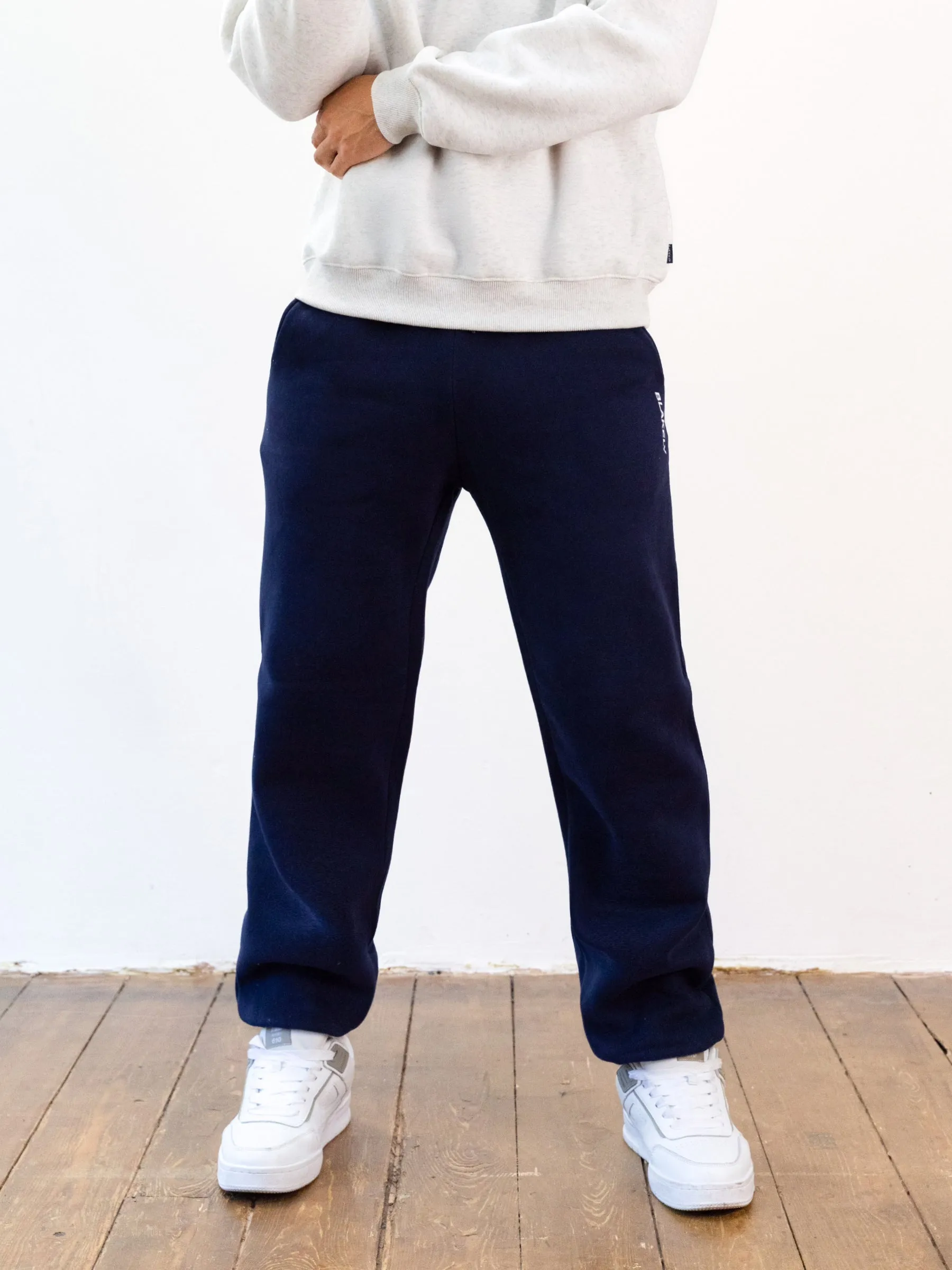 Italic Linear Relaxed Sweatpants - Navy pilling resistant