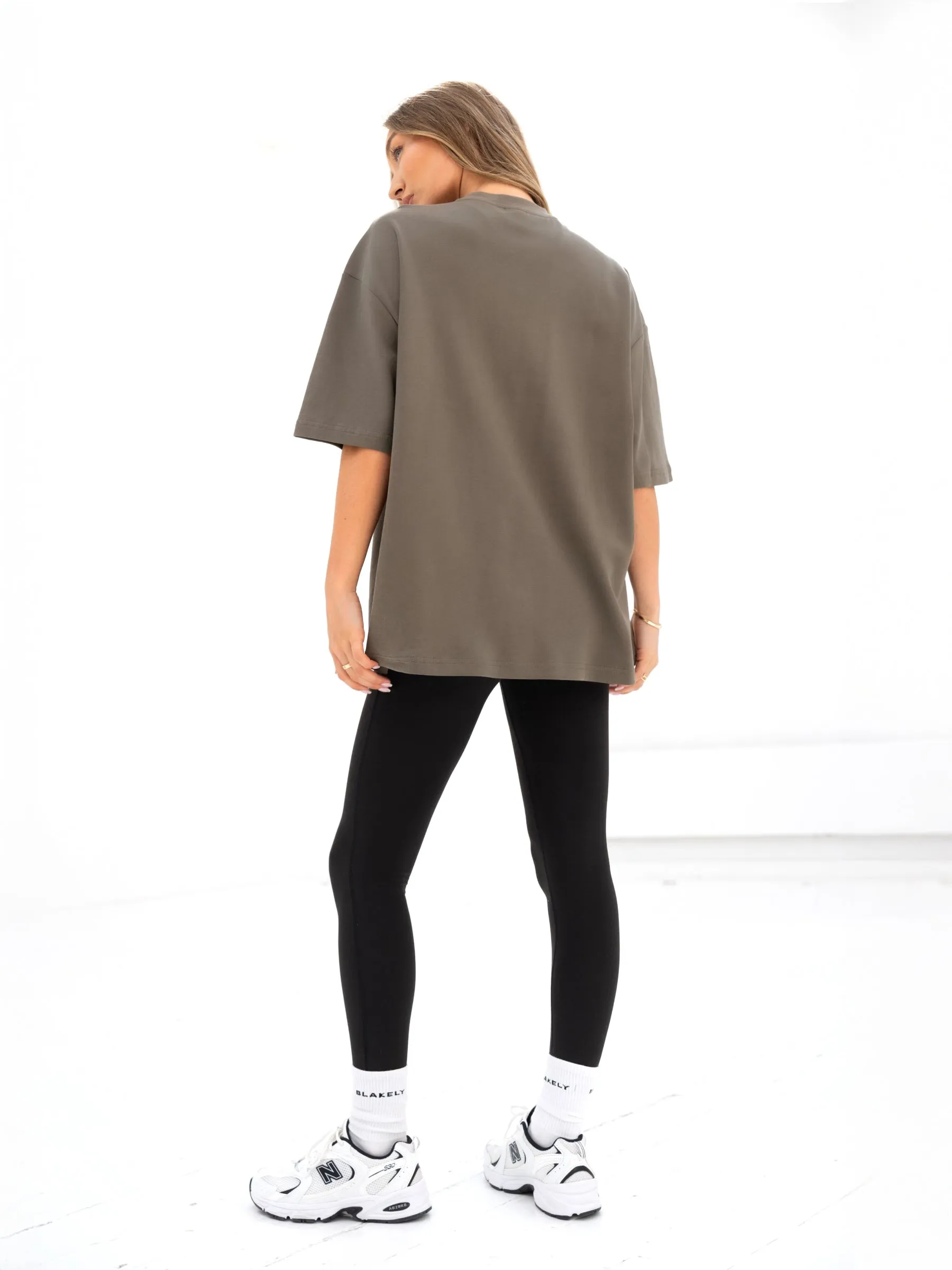 Casual Day Wear Beach Outfit Madison Ultra Oversized T-Shirt - Khaki Brown