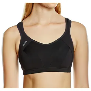 Strapless seams Supportive Back Shock Absorber Active Multi Womens Sports Bra - Black
