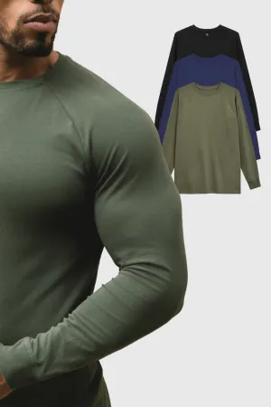 Sun Protection Playful Vibes Athletic Fit Long Sleeve Veteran 3-Pack