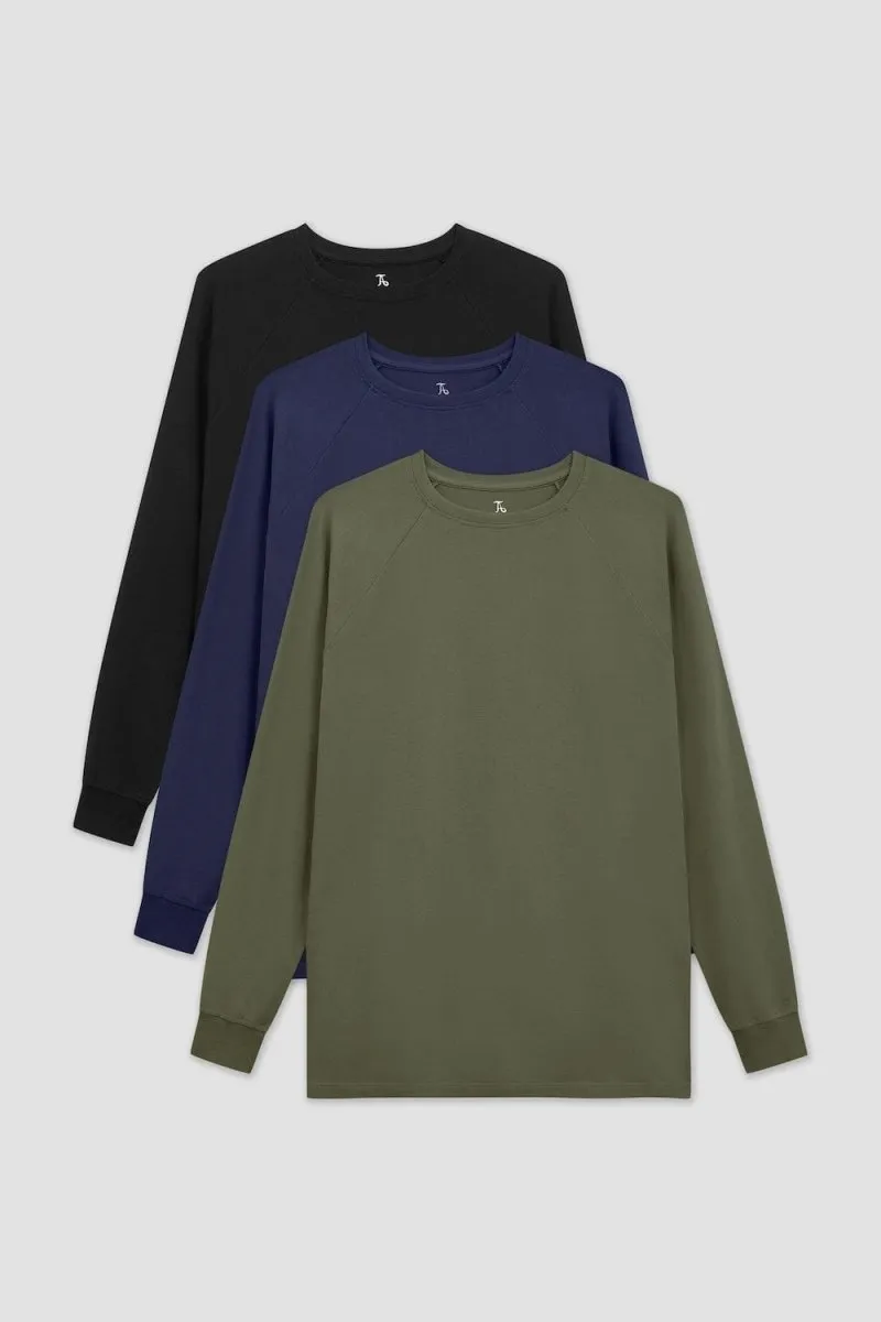 Modern and Soft Athletic Fit Long Sleeve Veteran 3-Pack