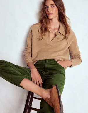 Effortless Choice Velveteen Straight Jeans-Forest Glade