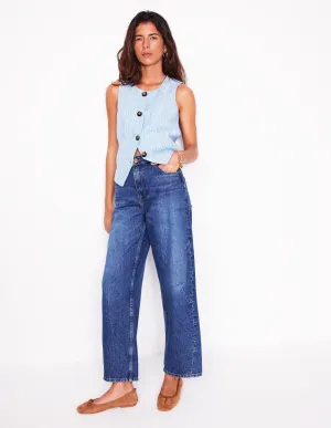 Mood Layer Fit And Easy Barrel Leg Jeans-Mid Vintage