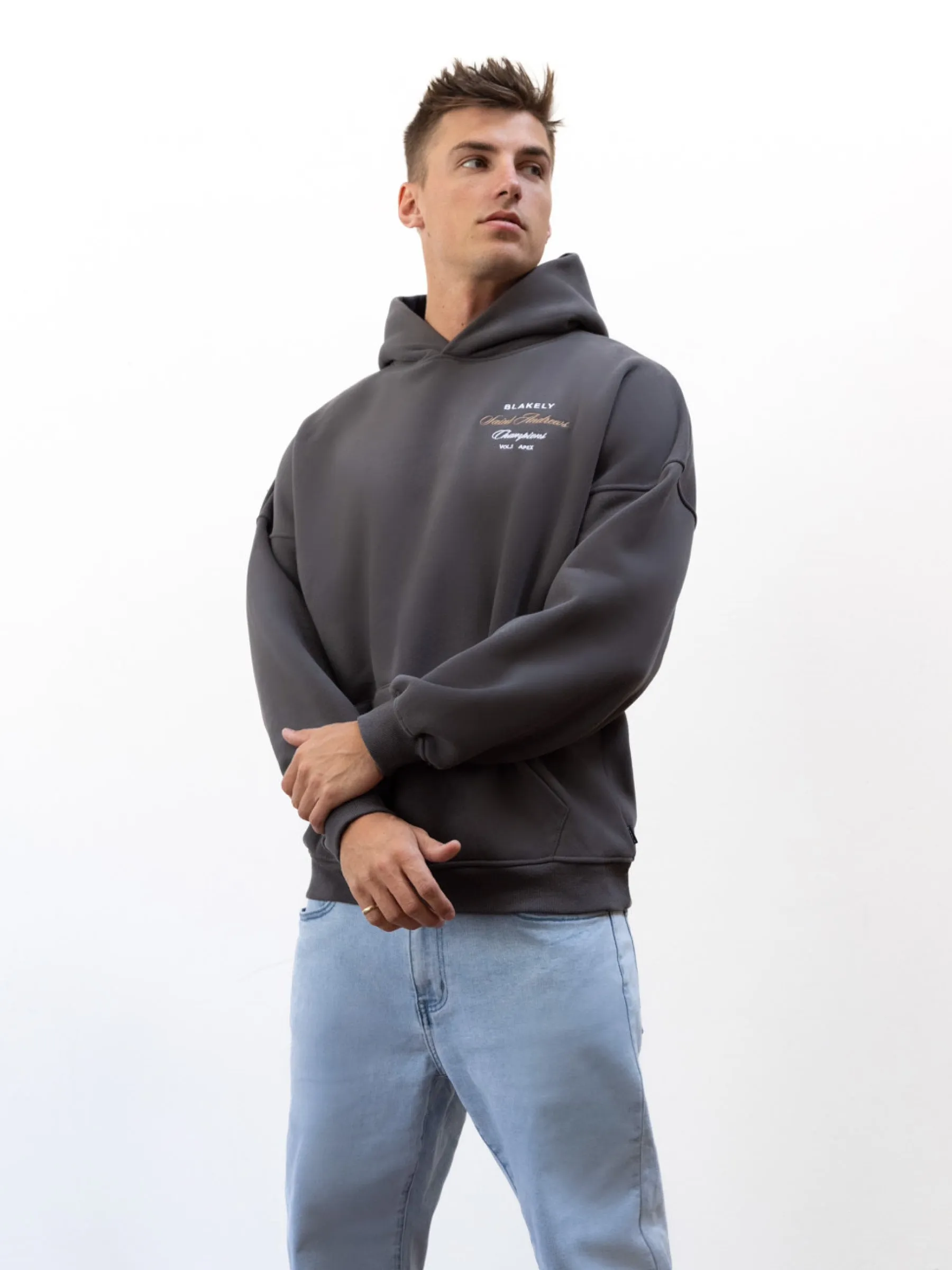 Airport Lounge Cozy Feel Legacy Relaxed Hoodie - Charcoal