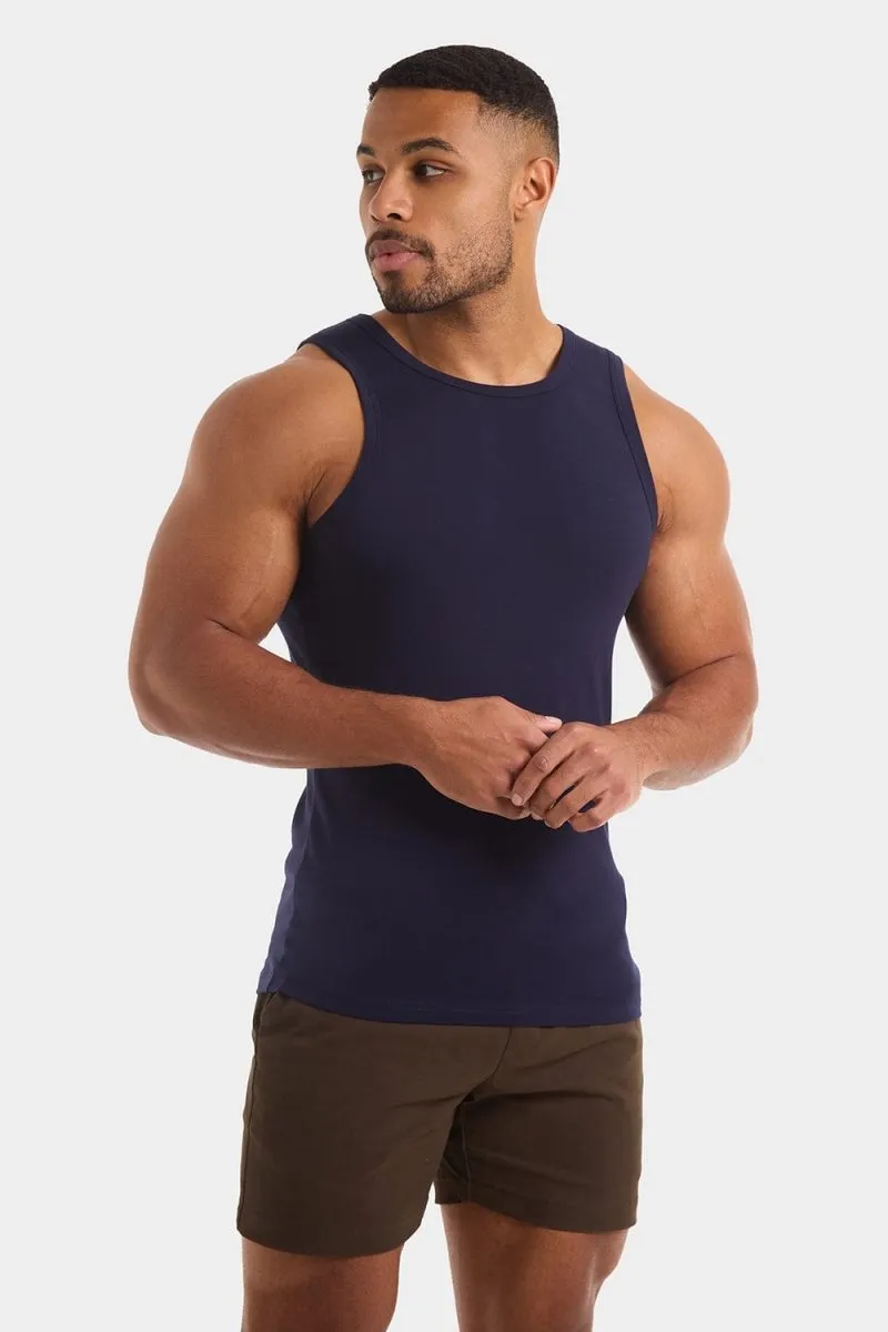 Active Style Trend Athletic Fit Tank Top in True Navy