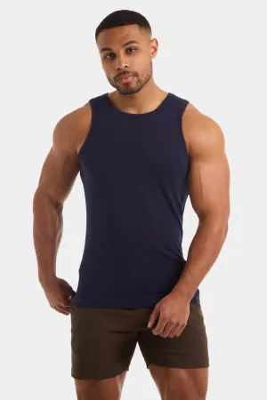 Luxury exclusivity Trendy Casual Wear Athletic Fit Tank Top in True Navy
