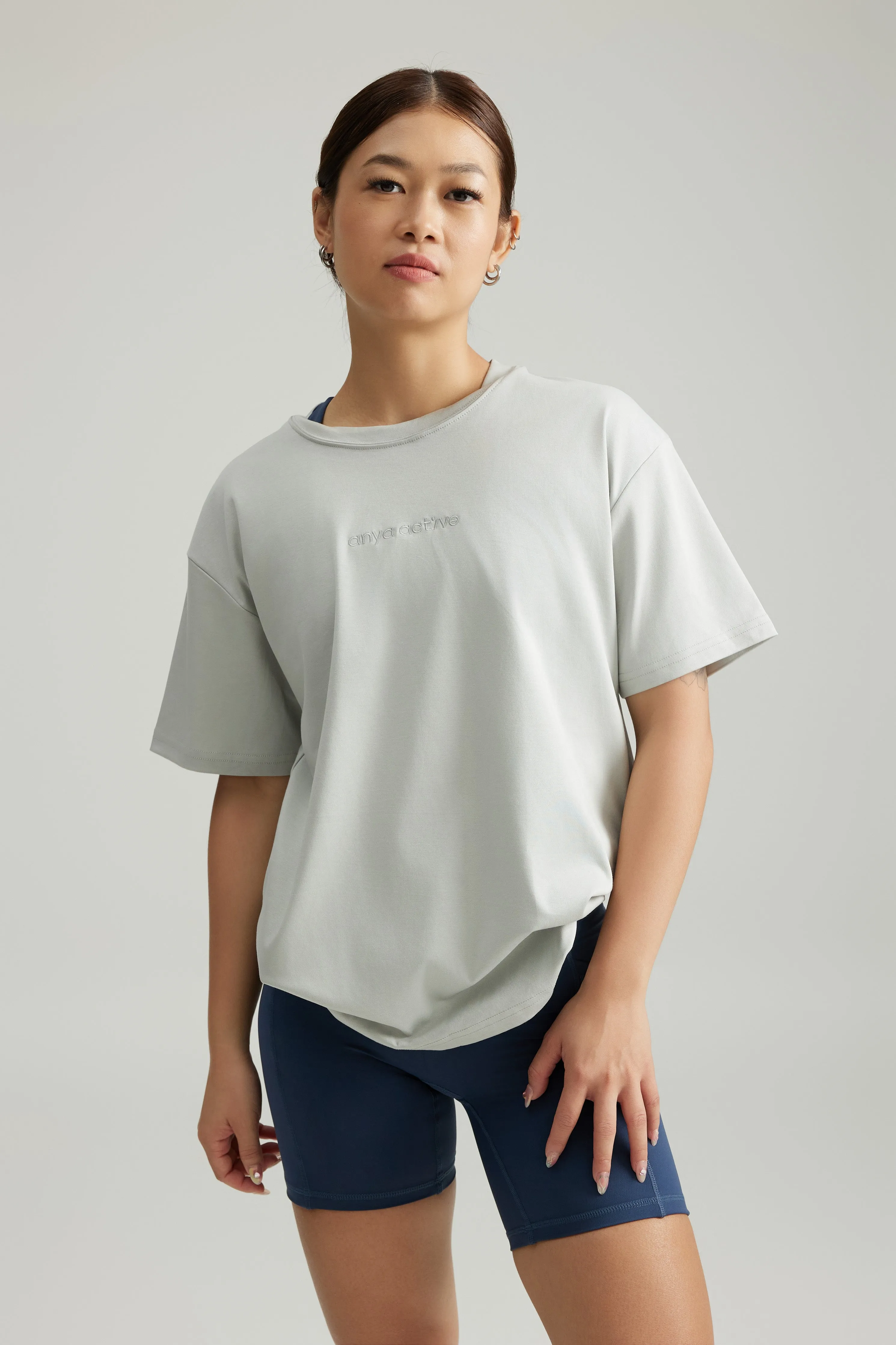 Graphic Oversized Tee in Slate (One Good Move) Light Fit Comfort Wearable