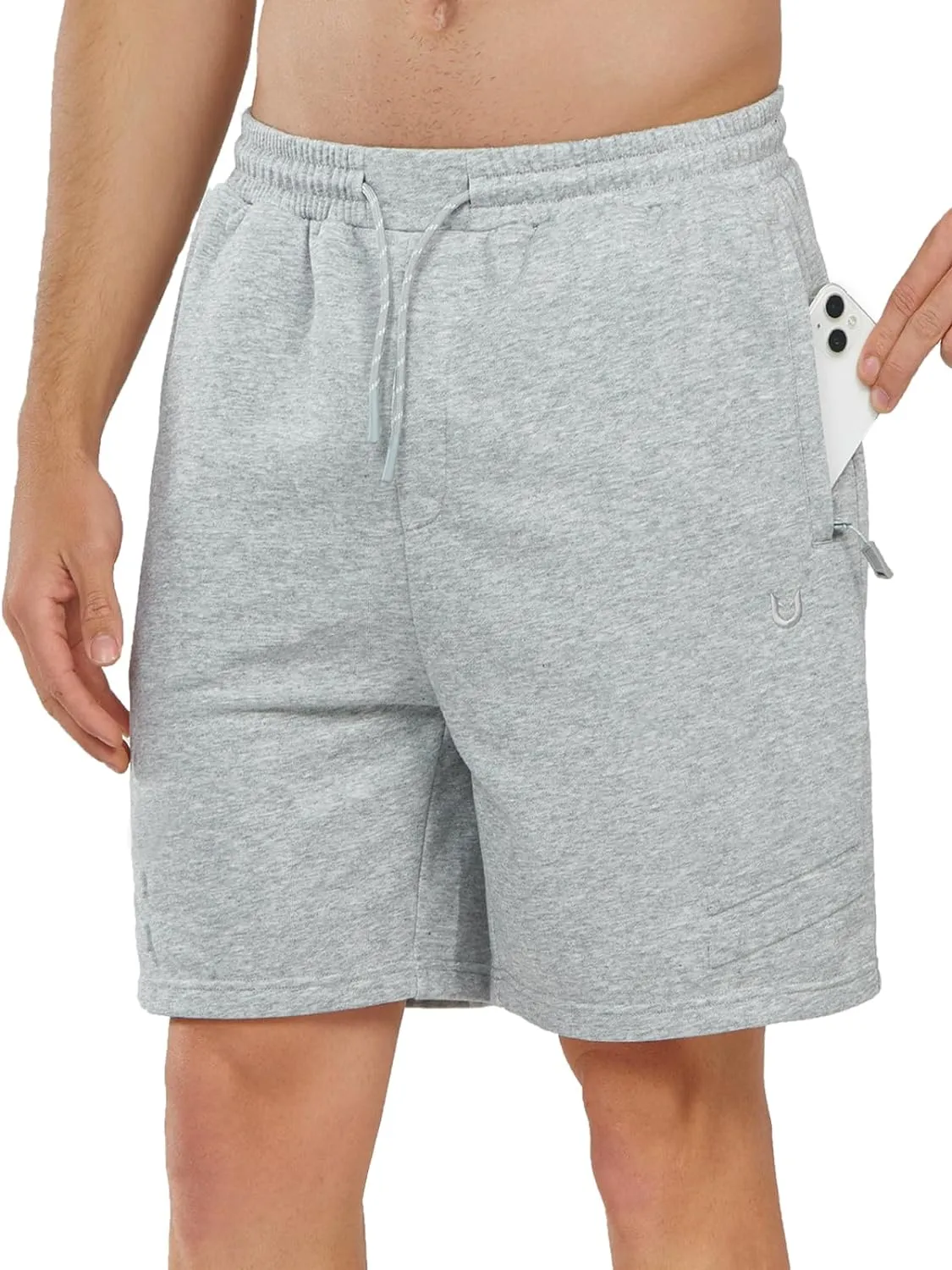 Functional Design mid-rise Men's 7-Inch Cotton Biker Shorts With Zipper Pockets for Athletic & Gym
