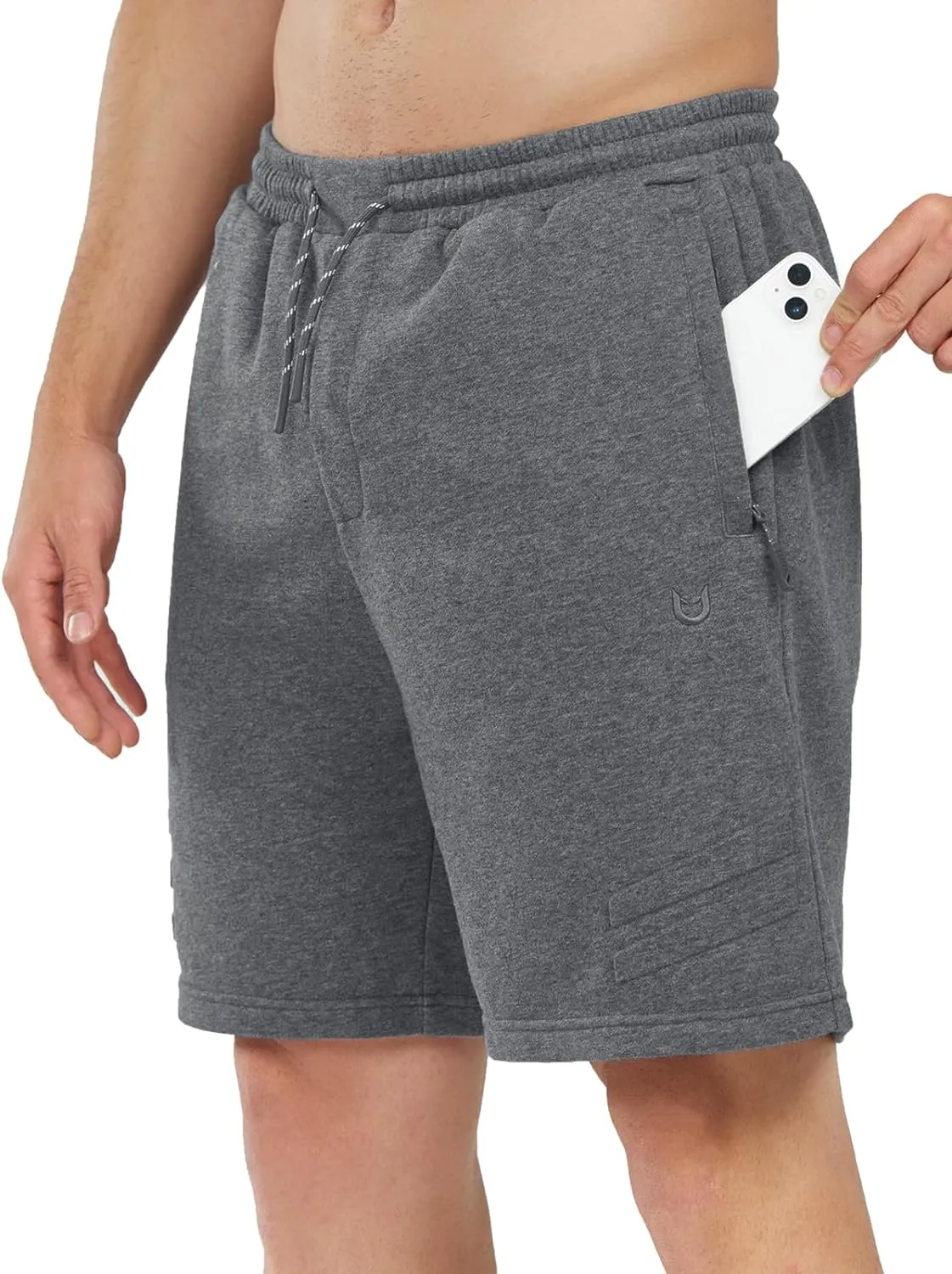 Men's 7-Inch Cotton Biker Shorts With Zipper Pockets for Athletic & Gym skiing gear