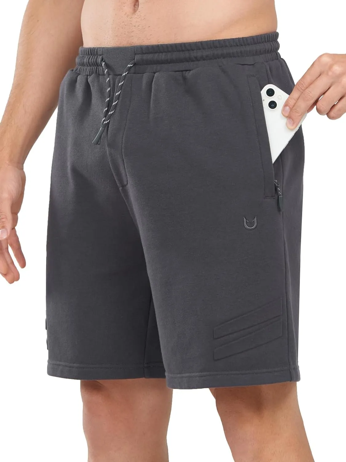 Men's 7-Inch Cotton Biker Shorts With Zipper Pockets for Athletic & Gym Unisex Design Style Basic
