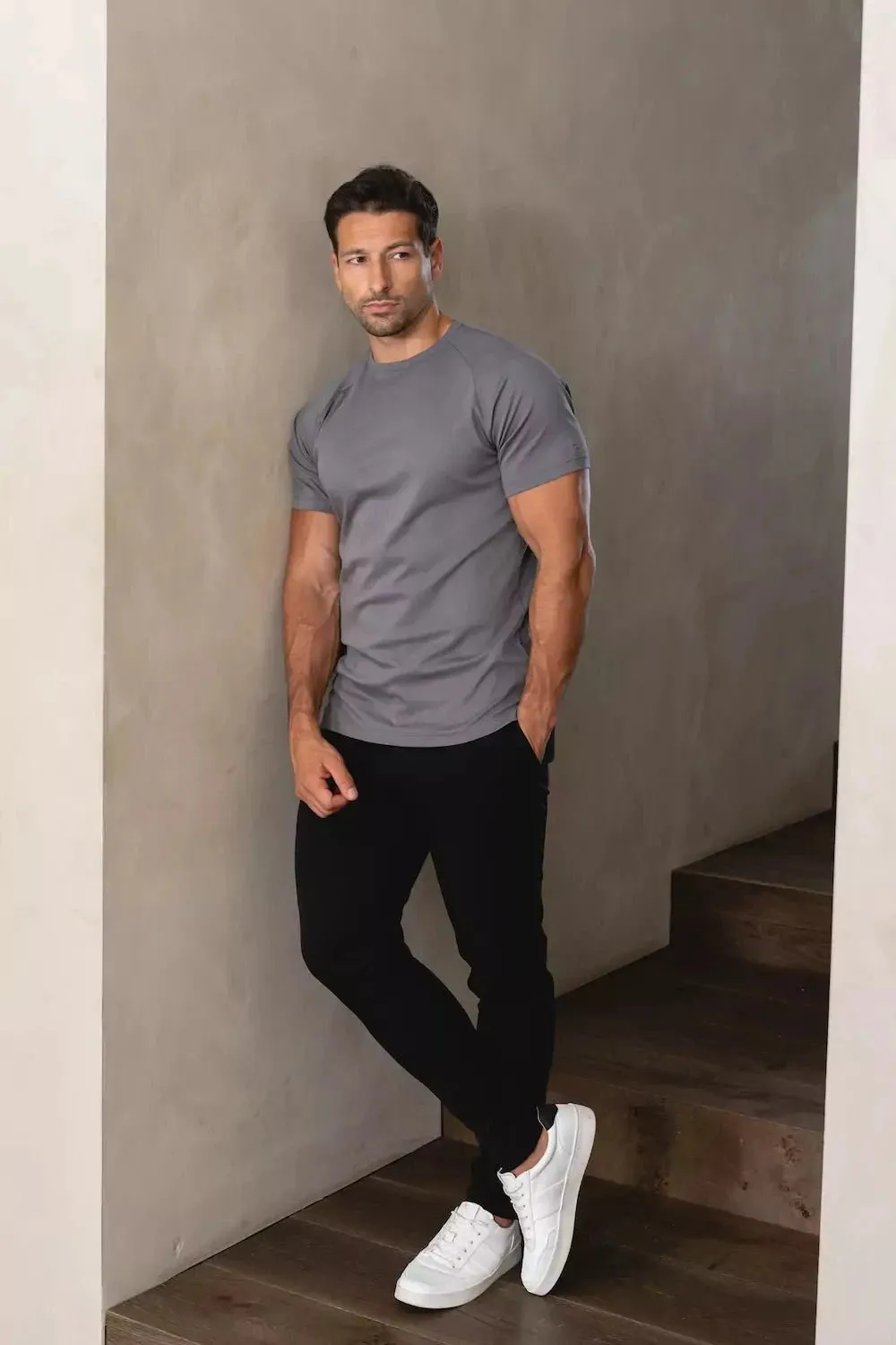 Mercerised Cotton T-Shirt in Graphite Fade Resistant Coating