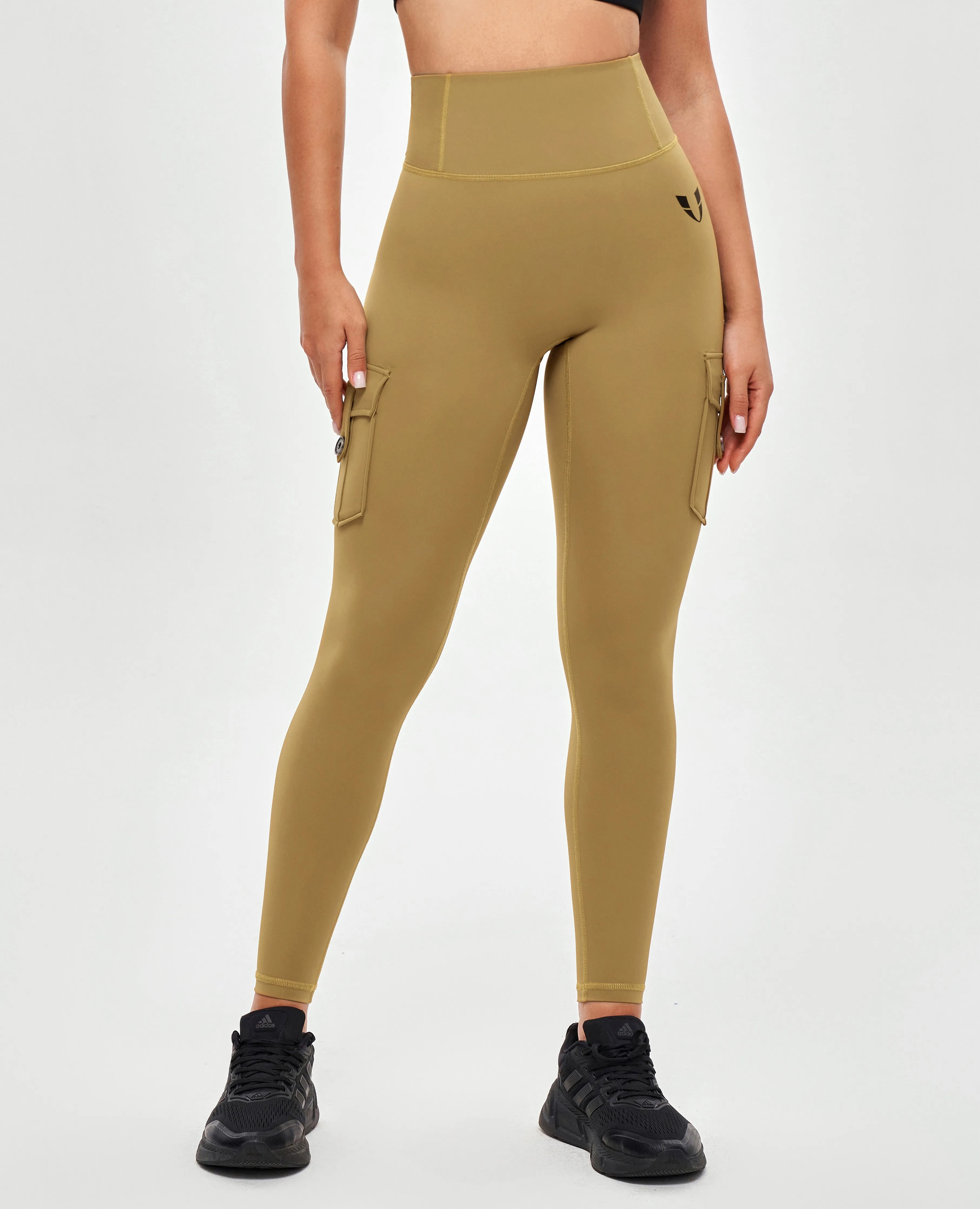 Body Sculpt High Waisted Cargo Leggings - Deer Brown Thermal Warm Morning Jog Travel Enthusiast Squat Proof
