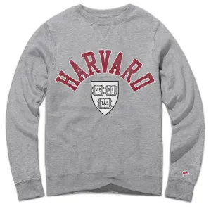 Side Slit Cozy Outfit Harvard Shield Crewneck Sweatshirt