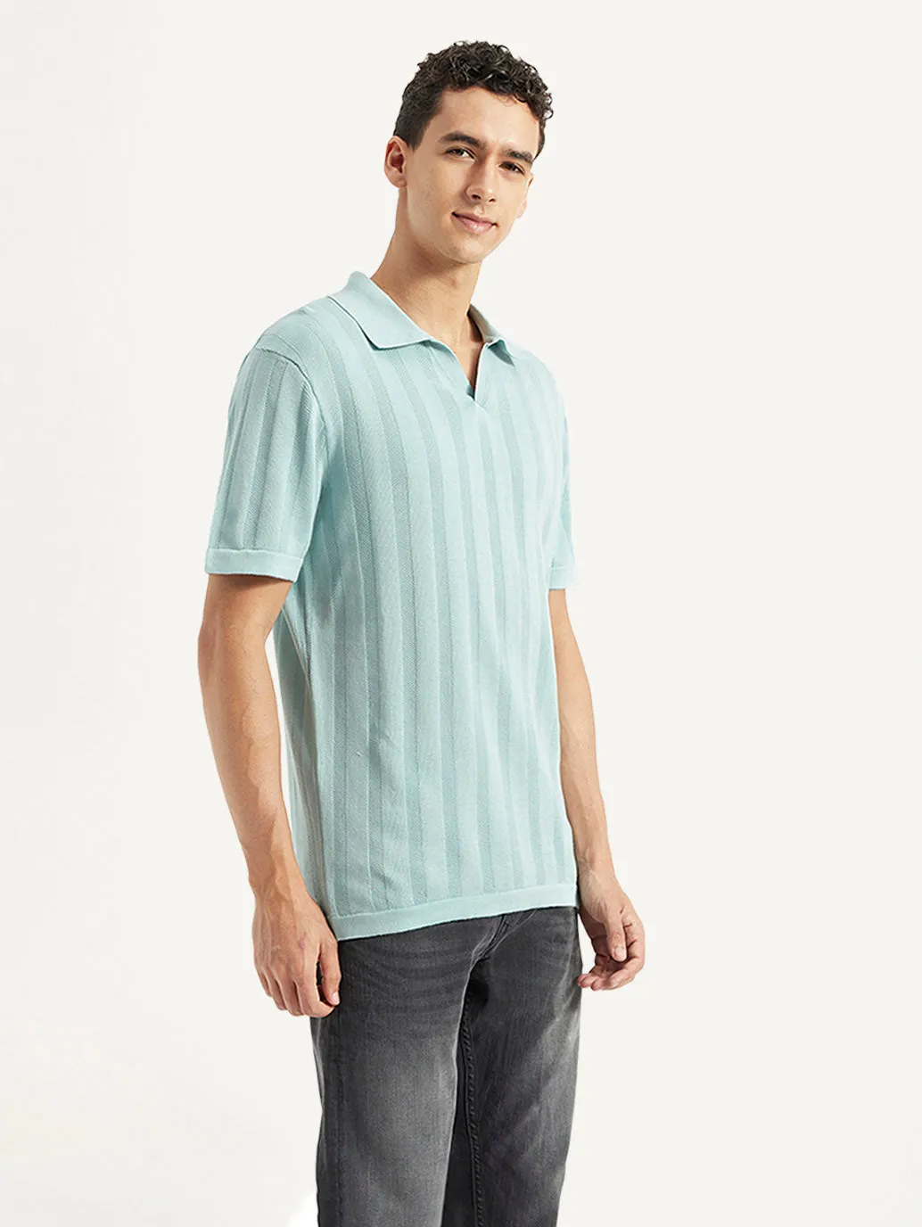 Men's Redloop Striped Slim Fit Polo T-shirt Moisture wicking Golf Clubhouse