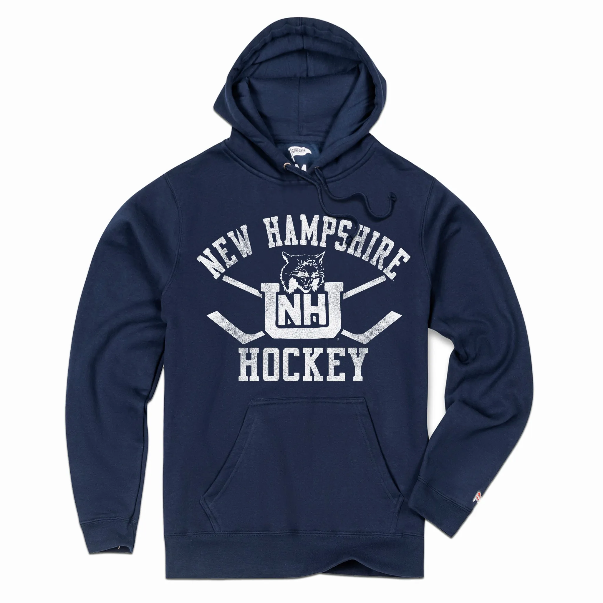 UNH Vintage Hockey Hoodie Faded Wash Effect