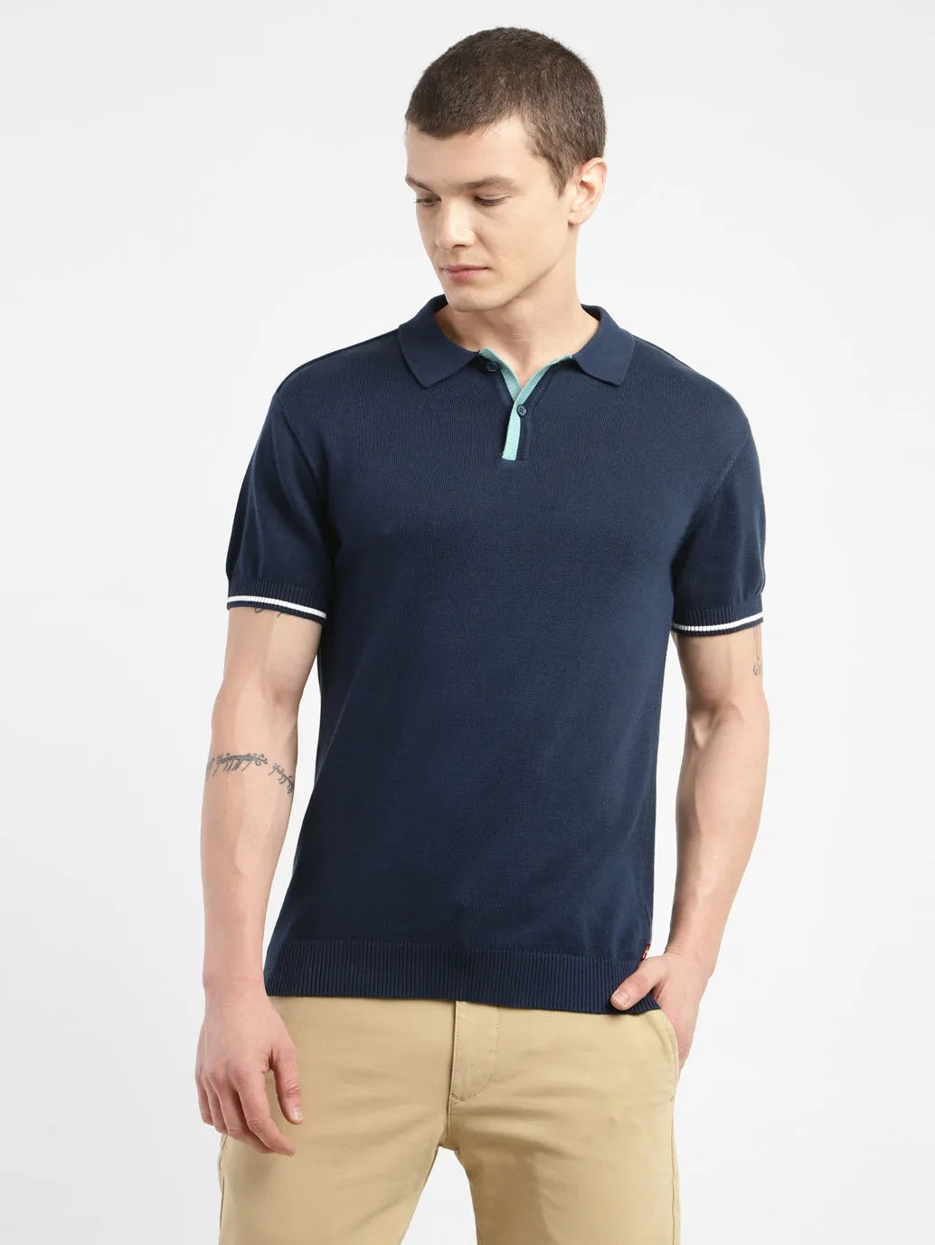 Men's Solid Polo T-shirt Advanced Moisture Management Street Style