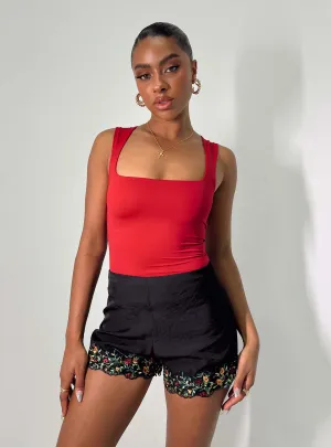 Layered Paneling Floreto Bloomer Shorts Black