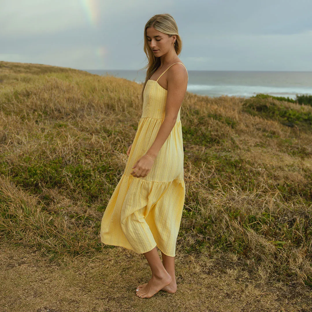 AdjustableCuffs Cabo Midi Dress, Butter