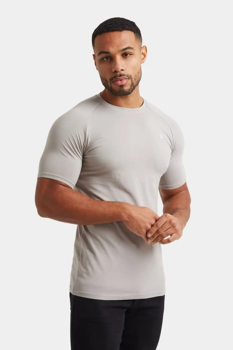 Premium Athletic Fit T-Shirt in Concrete Grey Layering Piece Active Layering