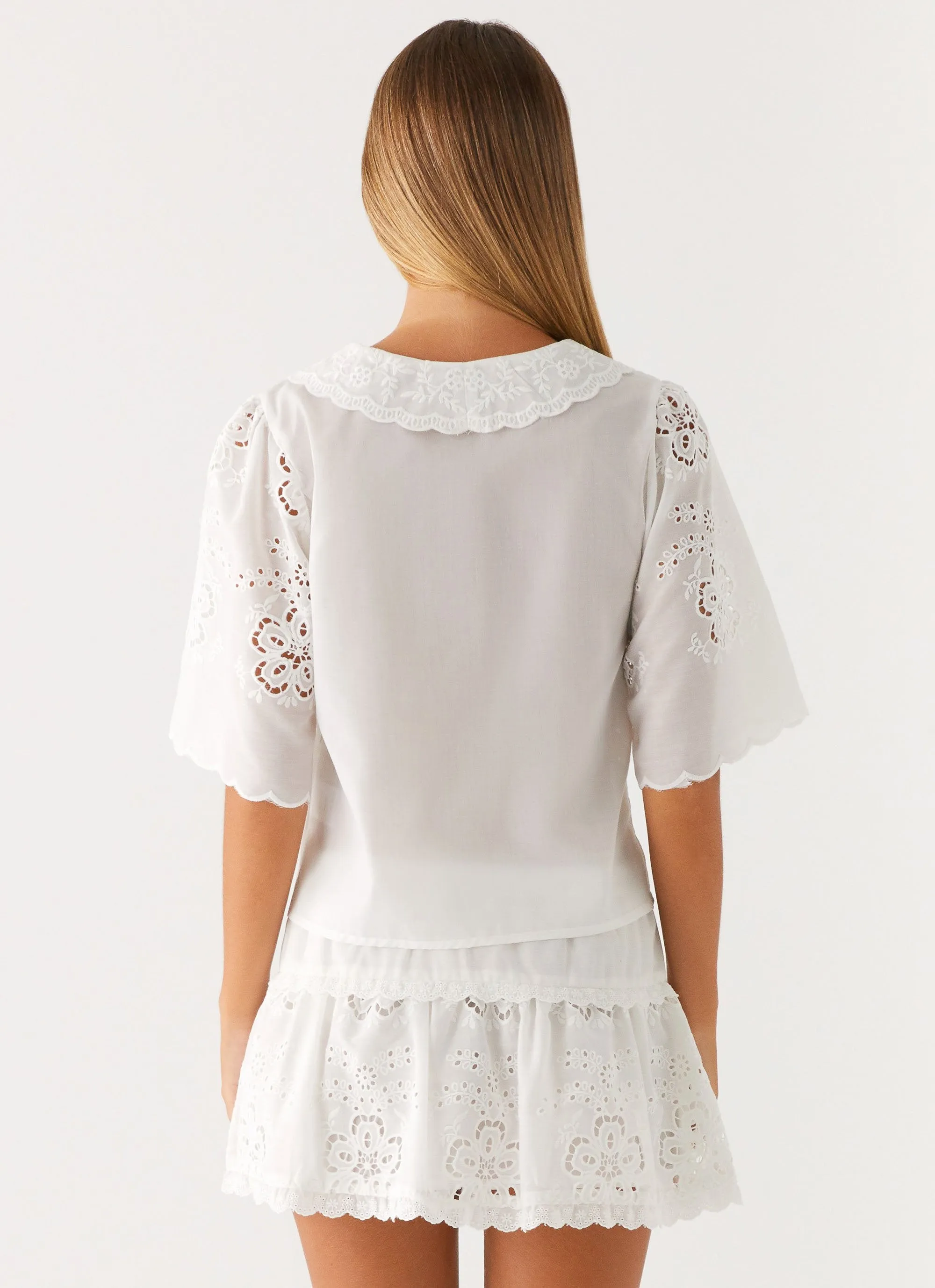 Summer Escape Embroidered Mini Skirt - White Autumn-Season