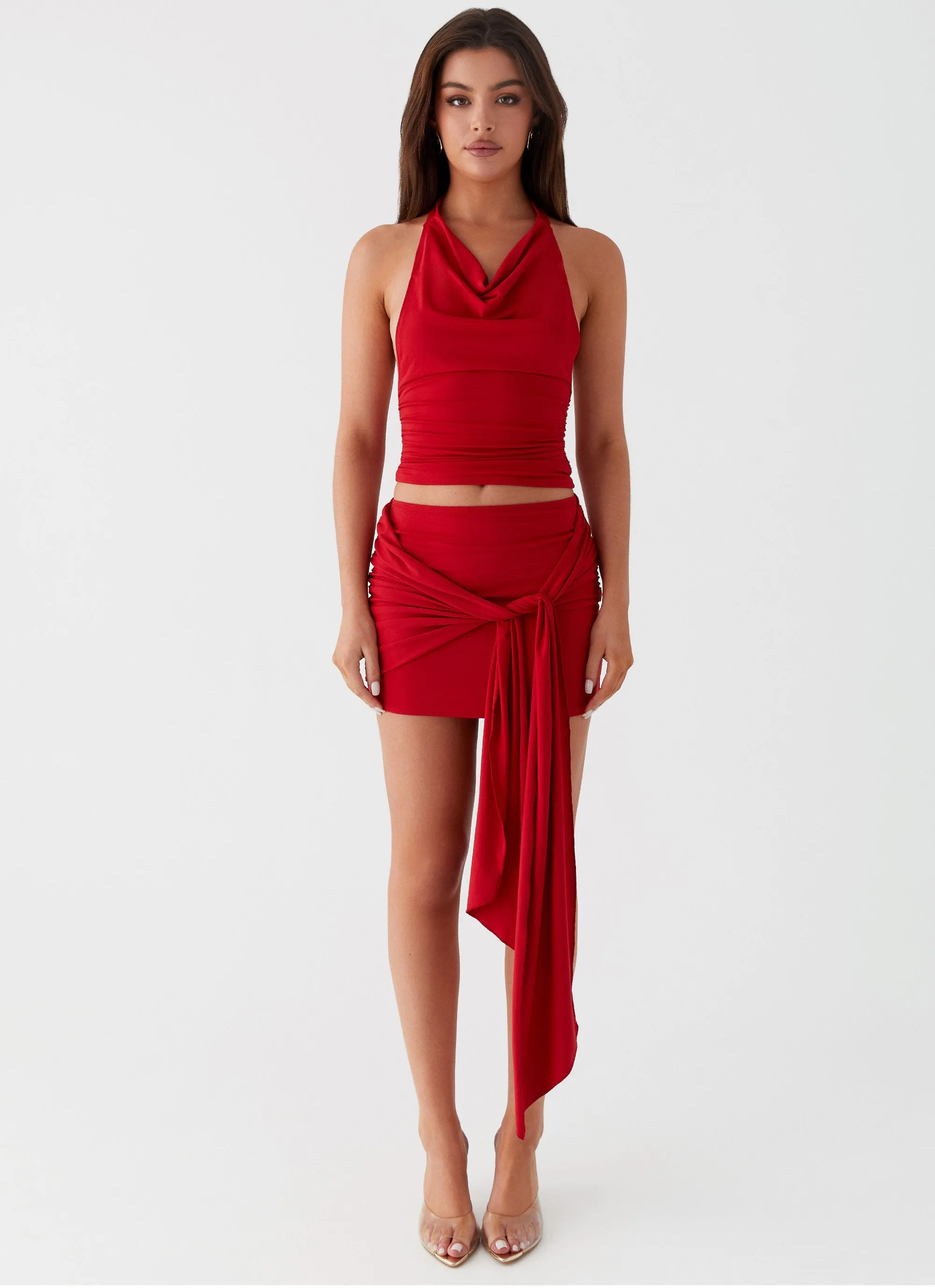 Grazie Lou Mini Skirt - Red Upgrade-Option