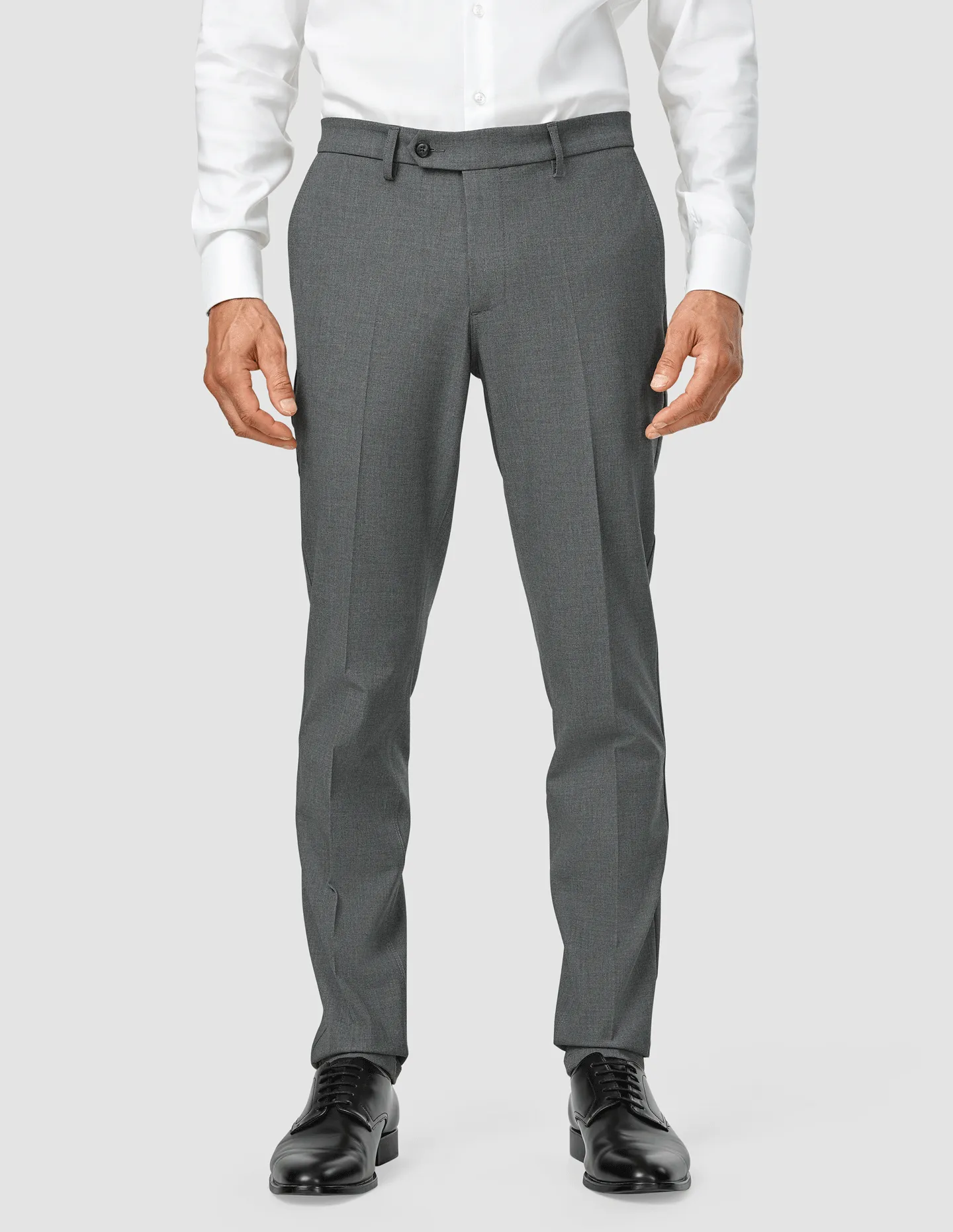 Essential Suit Pants Slim Dark Grey Melange Seasonless wear Comfortable Fit Look
