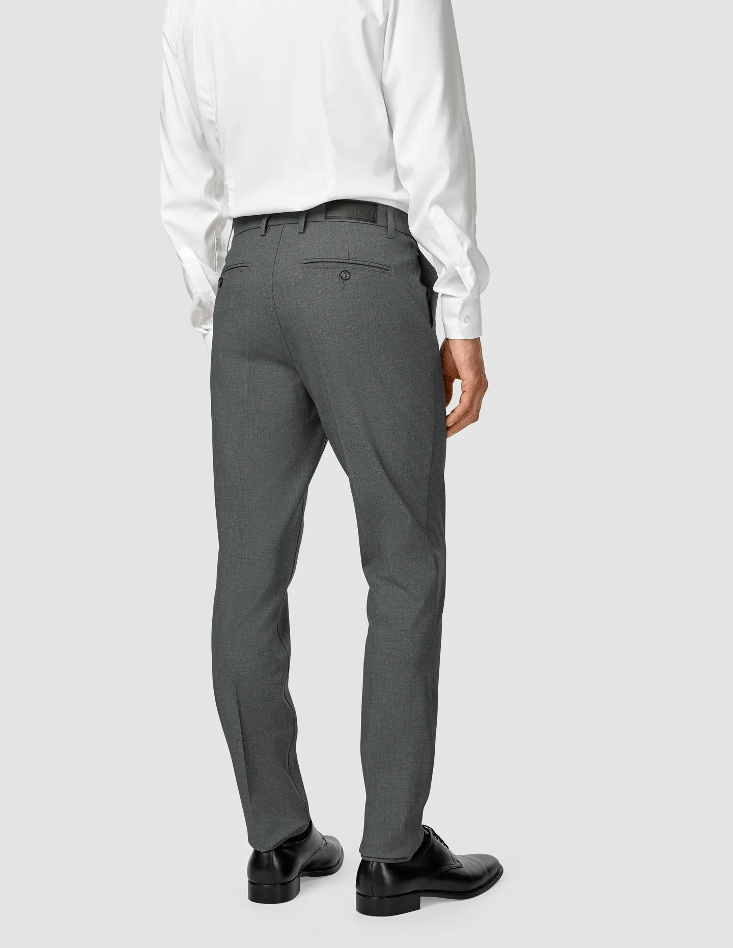 Work Flex Essential Suit Pants Slim Dark Grey Melange