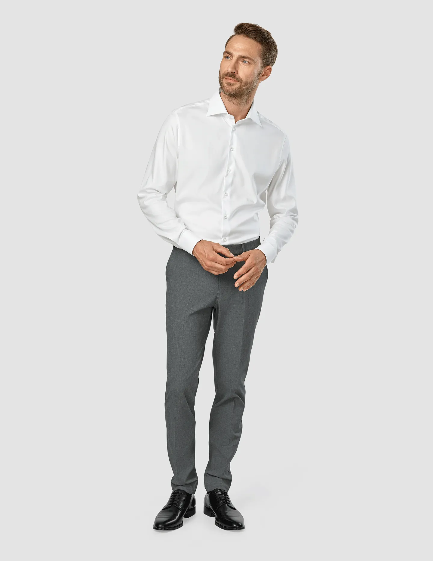 Essential Suit Pants Slim Dark Grey Melange Eco Friendly Dye Process Recycled fibers